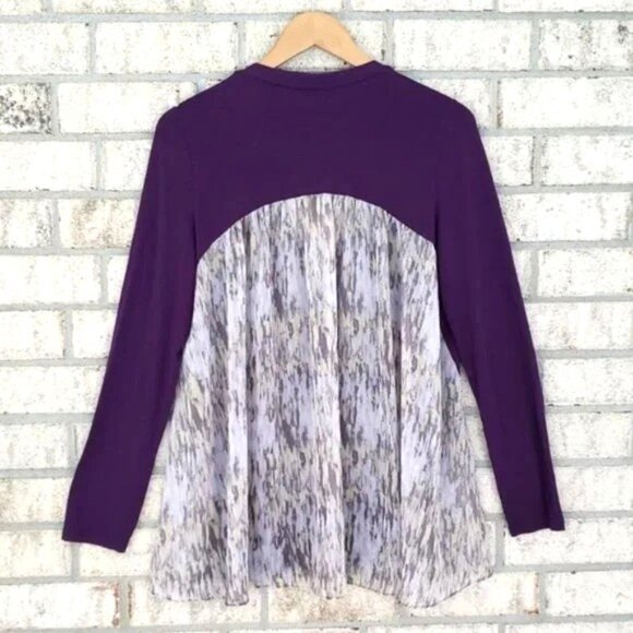 Logo Lori Goldstein knit button front cardigan long sleeve Large top shirt rayon - Picture 2 of 2